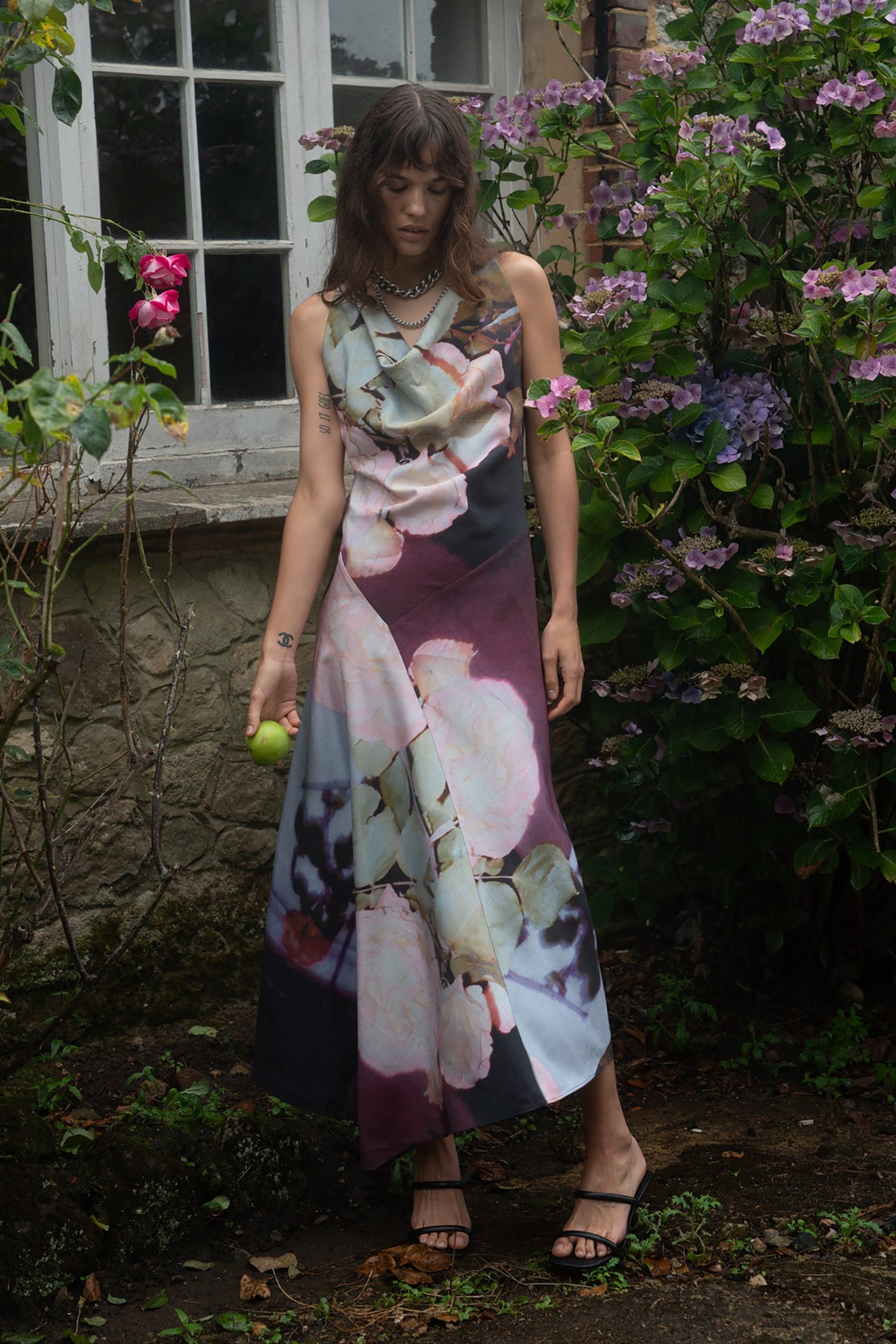 Ellie Floral Cowl Neck Dress