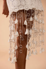 Gal Embroidery Fringe Mini Dress (Runway)