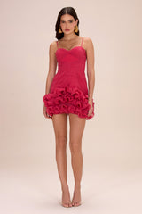 Floral Chiffon Corset Mini Dress