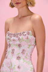 Garden Jacquard Embroidered Mini Dress