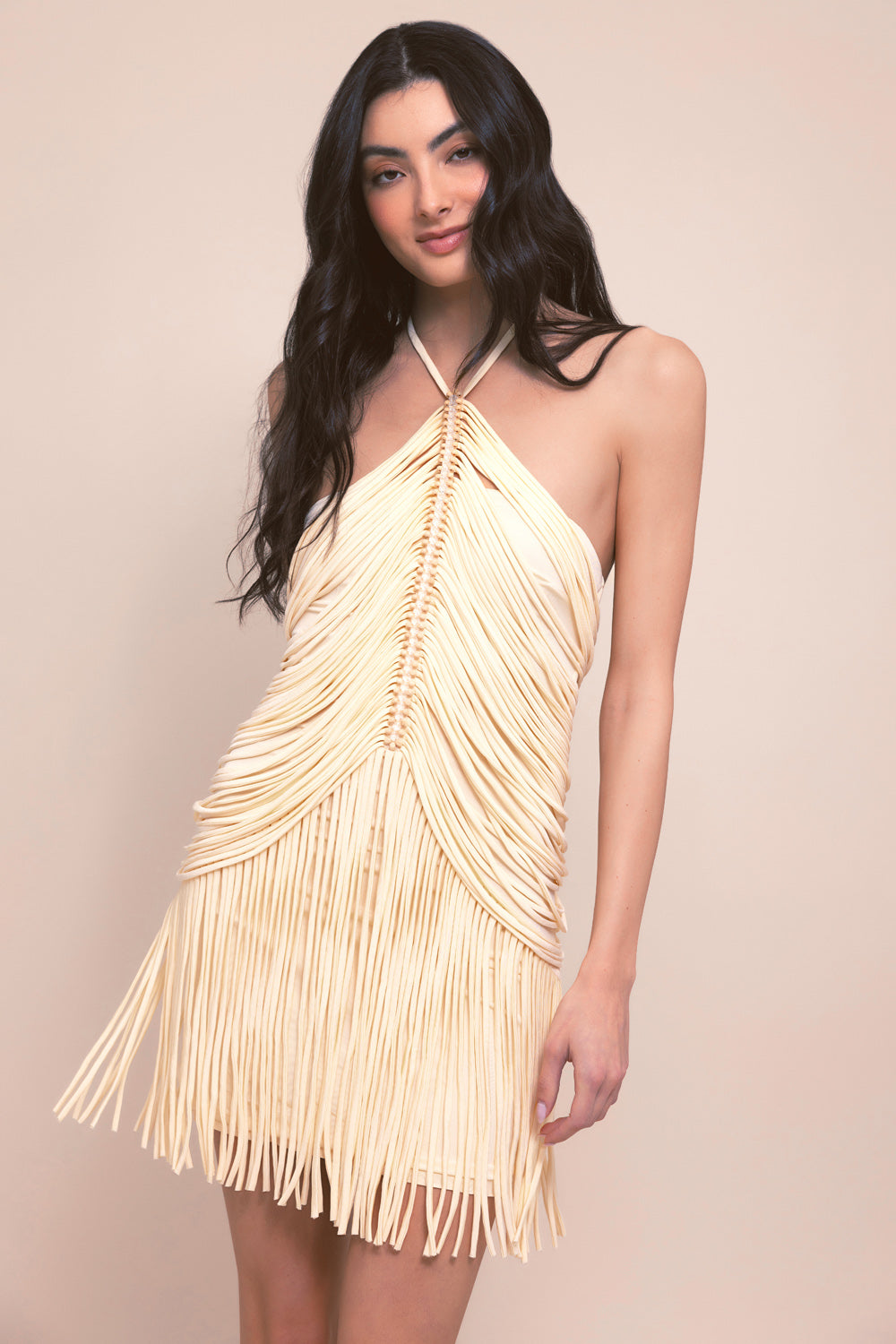 Lyria Jersey Halterneck Mini Dress