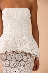 Gal Embroidery Peplum Maxi Dress (Runway)