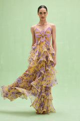 Peony Butterfly Maxi Dress