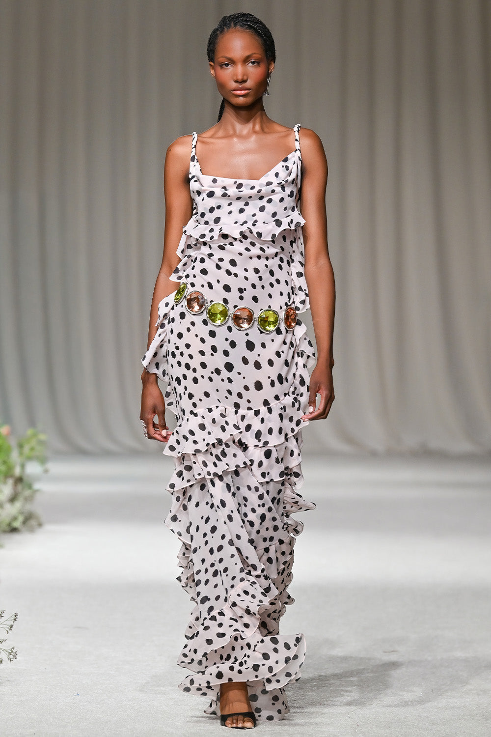 Peony Dots Maxi Dress (Runway)
