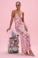 Orchid Bloom Cut-Out Beach Dress