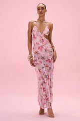 Orchid Bloom Cut-Out Beach Dress