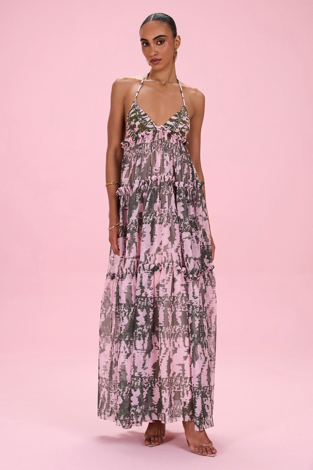 Botanic Stripe Maxi Dress