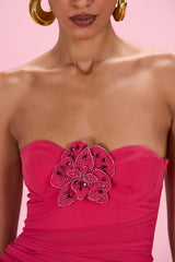 Floral Chiffon Corset Gown