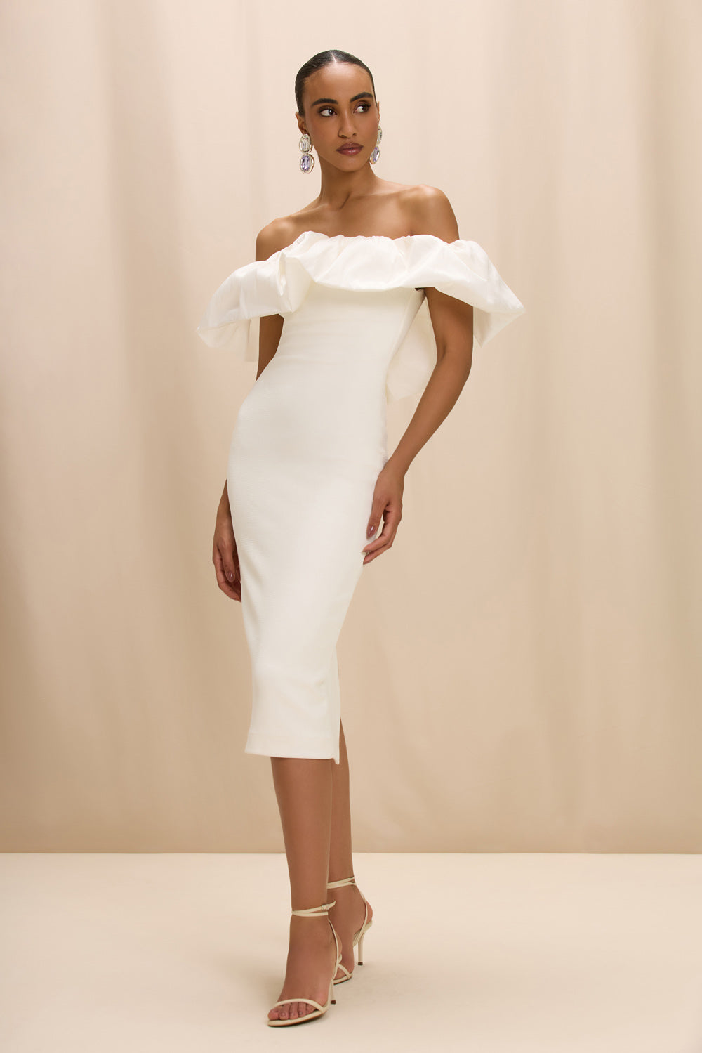 Taffeta Tarsila Ruffle Midi Dress