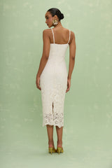 Gal Embroidery Midi Dress