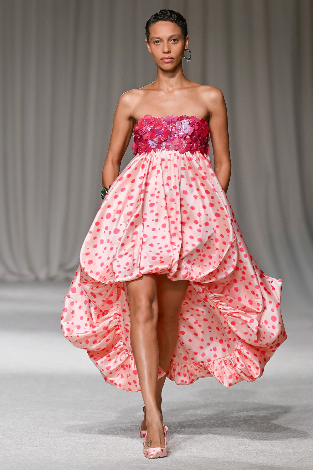 Peony Dots Midi Dress (Runway)