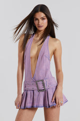 Malibu Plunge Denim Mini Dress