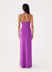 Yamila Beaded Strap Maxi Dress - Purple
