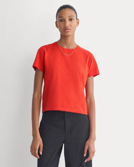The Box-Cut Tee In Essential Cotton | Fiery Red | No Pocket