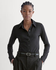Button-Up Shirt In Essential Cotton | Black
