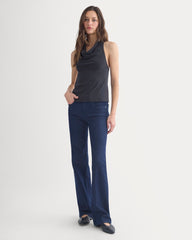 Halter Cowlneck Top In Butterknit | Black