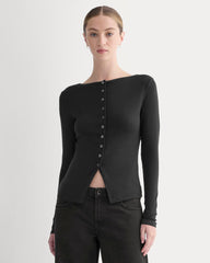 Button-Up Top In Butterluxe | Black