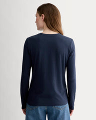 The Slim Long-Sleeve Crew In Essential Cotton | Navy