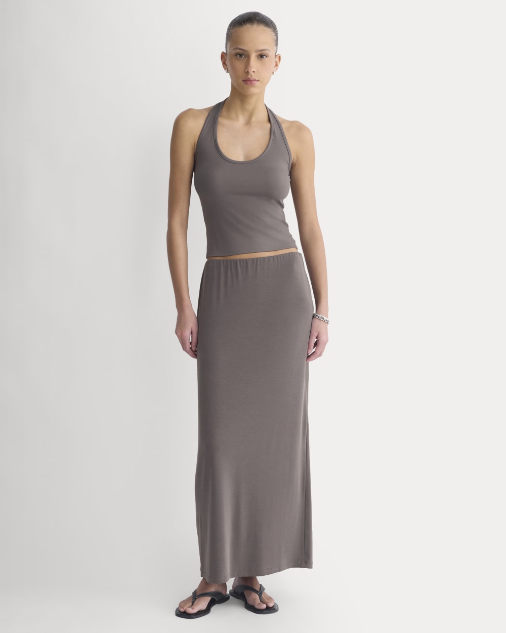 Maxi Skirt In Butterknit | Charcoal Grey