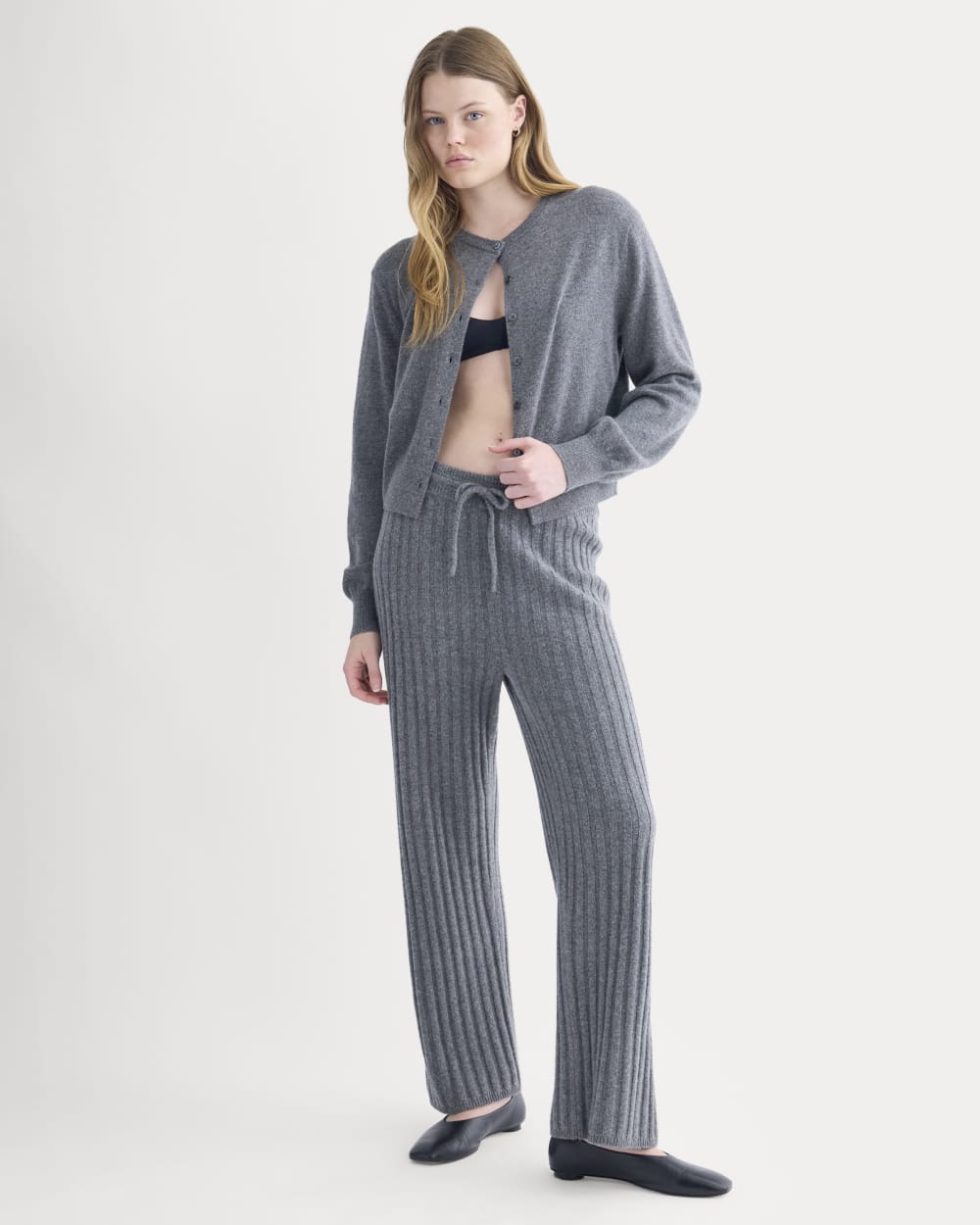 Straight-Leg Pant In Wool Cashmere | Heather Charcoal