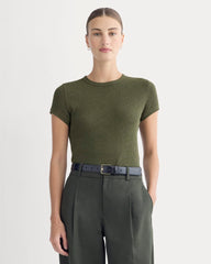 Shrunken Tee In Cozy Waffle | Heather Beech