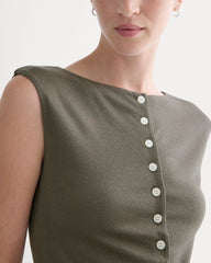 Sleeveless Button-Up In Butterluxe | Taupe