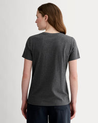 The Slim V-Neck Tee In Essential Cotton | Heathered Soot