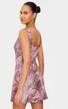 Pink Floral Corset A Line Shift Dress