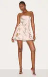Pink Floral Bandeau A Line Shift Dress