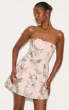 Pink Floral Bandeau A Line Shift Dress