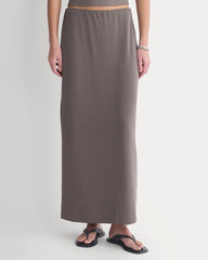 Maxi Skirt In Butterknit | Charcoal Grey