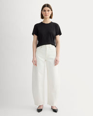 The Box-Cut Tee In Cotton Linen | Black