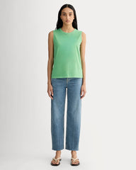 The Boyfriend Tank In Essential Cotton | Green Garment Dye