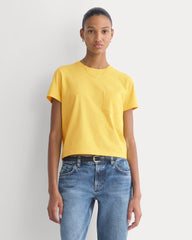 The Box-Cut Tee In Essential Cotton | Passion Fruit | Pocket