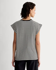 The Muscle Tee In Essential Cotton | Bone / Black