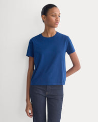 The Box-Cut Tee In Essential Cotton | Estate Blue | No Pocket