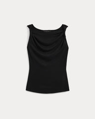 Cowl Neck Twist Tank In Butterluxe | Black