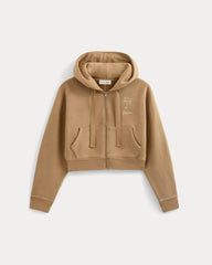 Everlane X The Laufey Foundation Cropped Full-Zip Hoodie | Weathered Clay