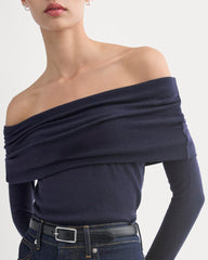 The Off-The-Shoulder Top In Butterluxe | Deep Navy