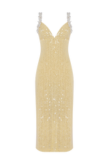 Iara Crochet Flowers Midi Dress